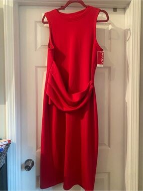 NWT Spanx Fuschia Sleeveless Draped Tank Midi Dress